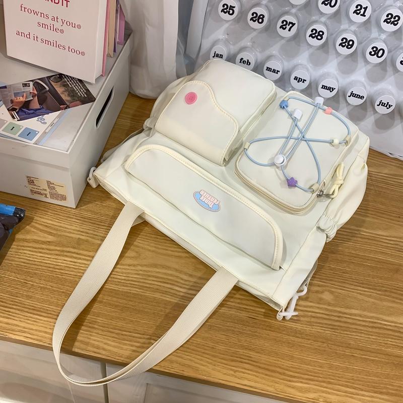 Dámská kabelka přes rameno studentská velkokapacitní taška na knihy na hodiny crossbody taška