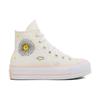 Converse Chuck Taylor All Star Lift Platform High Floral Embroidery Women Sneakers Cream Egret Cheeky-Coral A03516C