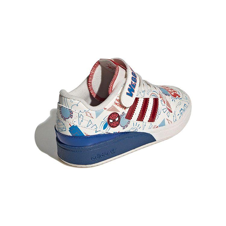 Adidas Originals Forum Leather Fashion Comfortable Low-Top Kids Skate Shoes Kids Sneaker White Red Blue IG3802