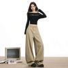 Jeans Rétro Femme Jambe Large Longueur Cheville - Pantalon Long Décontracté, Amincissant, Coupe Ample pour l'Automne/Hiver