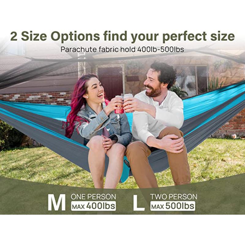 Campinghängmatta - Bärbar hängmatta Enkel eller dubbel hängmatta Campingtillbehör för utomhus, inomhus med trädband