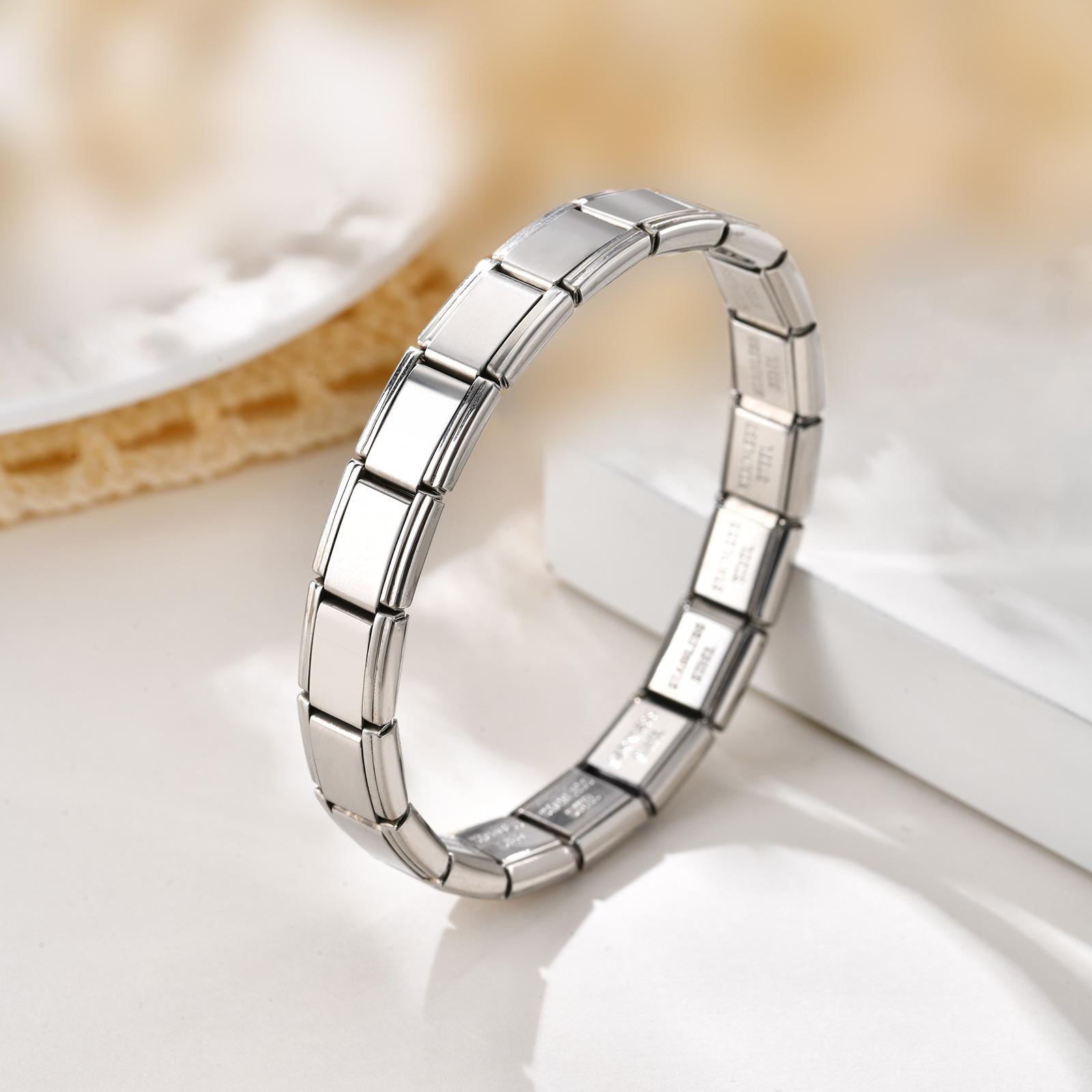 

Geometric Elastic Splicing Strap Chain Bracelet,Women s Silver Color Stainless Steel Bracelets,Punk Jewelry Gifts