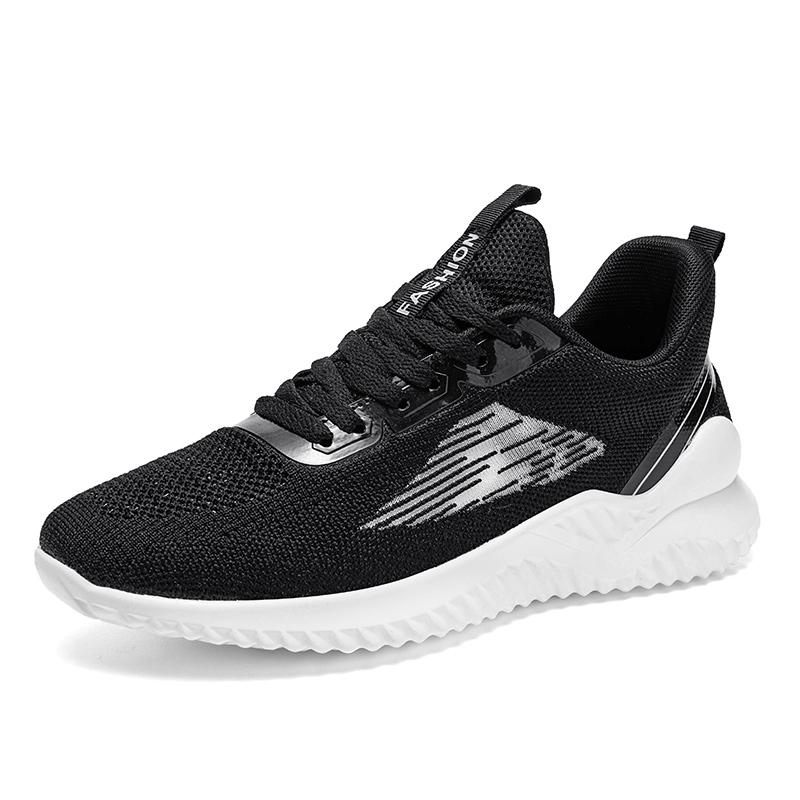 

Running Shoes Men Thick-soled Lightweight Anti-slip Mesh Casual Shoes Men Outdoor Comfortable Soft Lace-up Sports Shoes Men 39 чорний