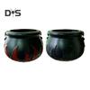 Halloween Witch Cauldron Set DIY Plastic Black Pot with Artificial Spiders Light Up Bubble Witch Cauldron for Halloween Kitchen Table Decor