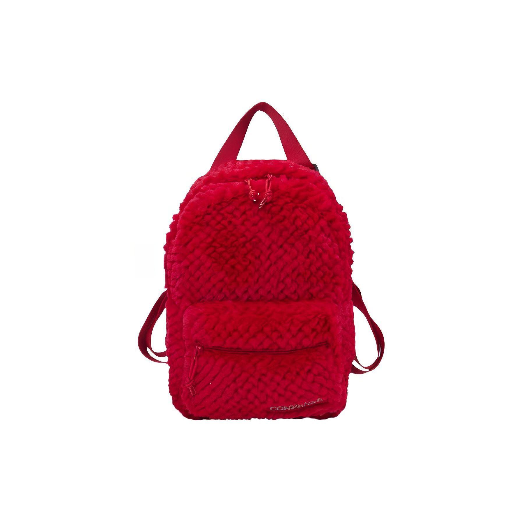 

Converse Solid Color Simple Zipper Backpack Unisex Backpacks Red 10026816-A03 Red