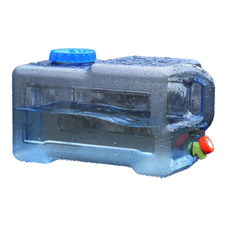 5/8/10/12/15L Clear Plastic Water Container Tanks with Tap Outdoor Water Bucket Camping Water Carrier Portable Bucket