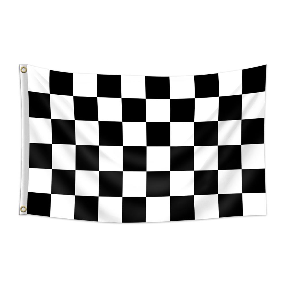 1 Pack/2 Pack 3X5Ft Checkered Flag, 90*150Cm Black And White Racing Flags Made of Polyester with Grommets, Bright Colors, Suitable for Outdoor Decorat