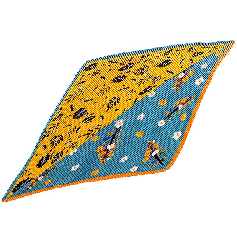 Korean Pleated Silk Scarf 70cm: Women's Spring/Autumn Fashionable Thin Scarf – Ideal for Flight Attendants & Headscarf Use