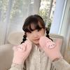 Neue Herbst- und Winter-Fingerhandschuhe für Kinder, Koreanische Version, Cartoon-Babyhandschuhe, Verdickt und Samt, Warm, Mit Nackenband, Fäustlinge