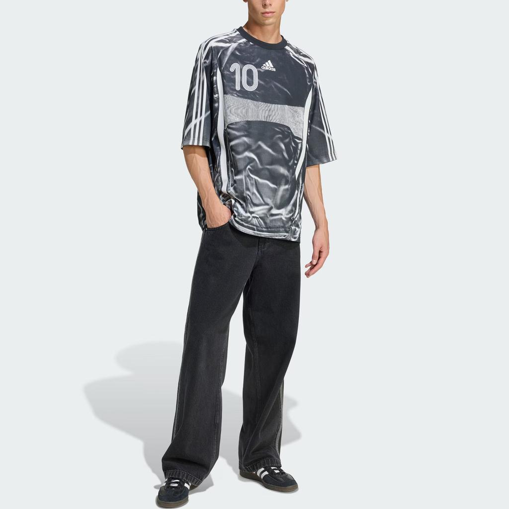 Adidas SS25 Adilenium Teamgeist Printed Loose Fit Classic Short Sleeve Football Shirt Men Tops KF8522