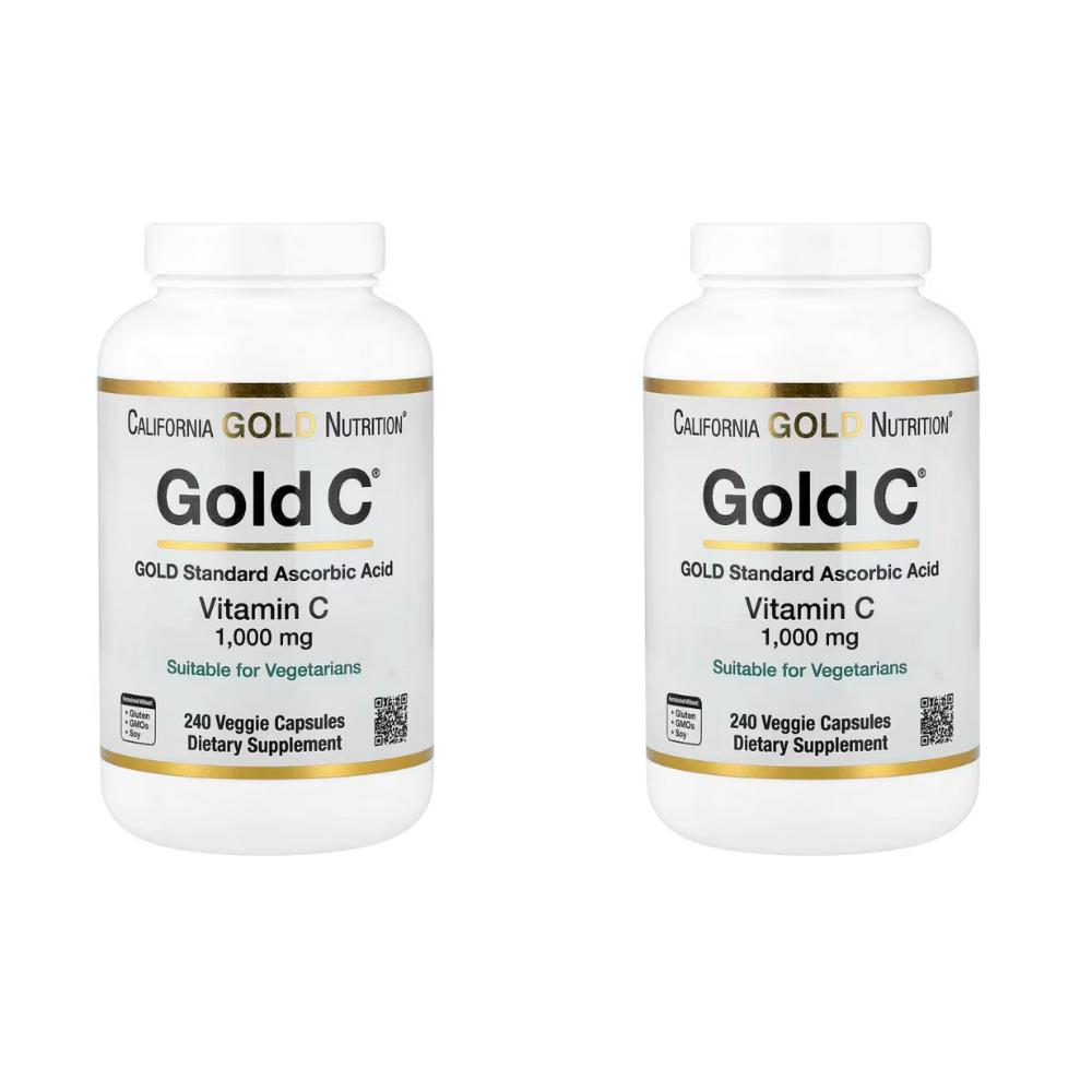 California Gold Nutrition Gold Vitamin C 1000mg 240 Tablets 2 pcs