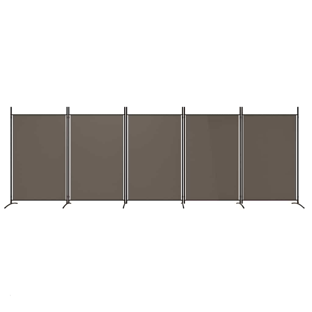 Vidaxl Parawan 5-Panelowy, Antracytowy, 433X180 Cm, Tkanina