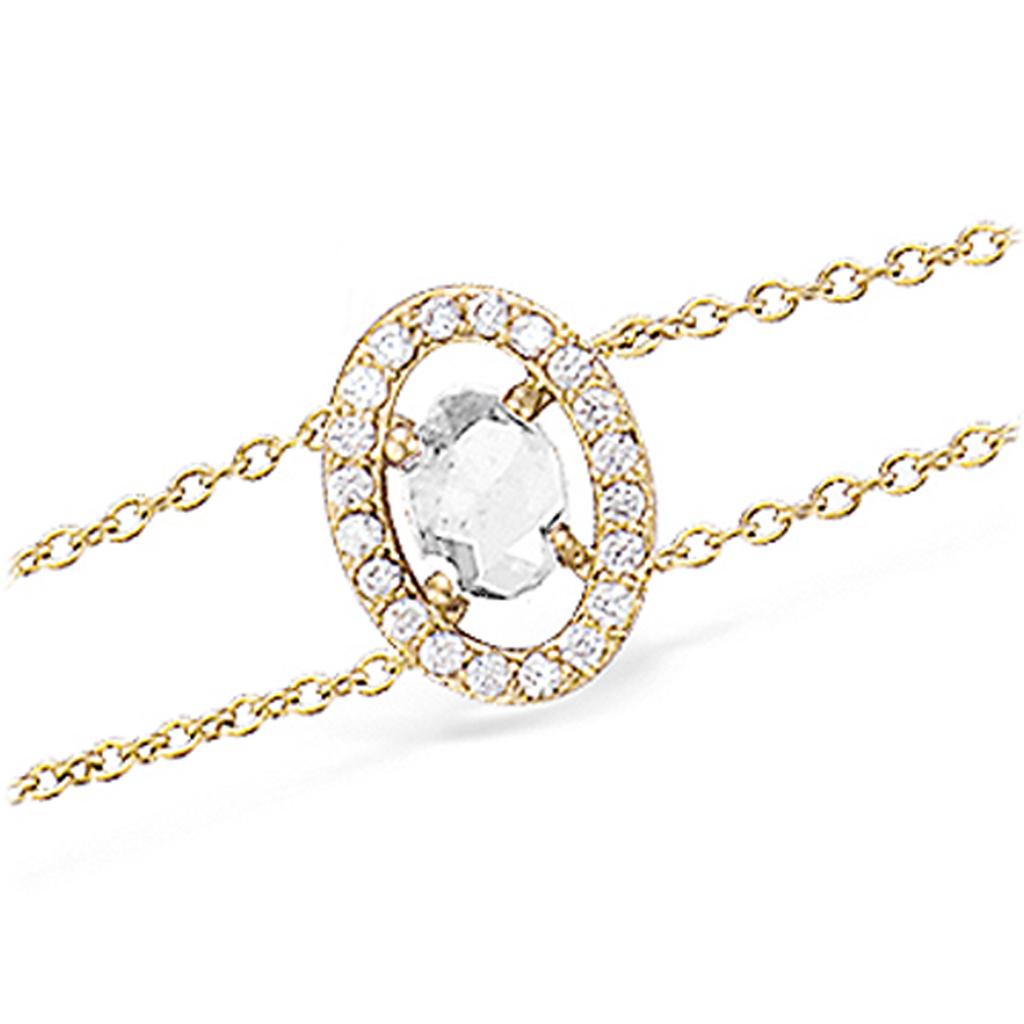 Les Trésors De Lily [L7078] - Bracelet Plaqué or 'Sissi' blanc doré - 12x8 mm
