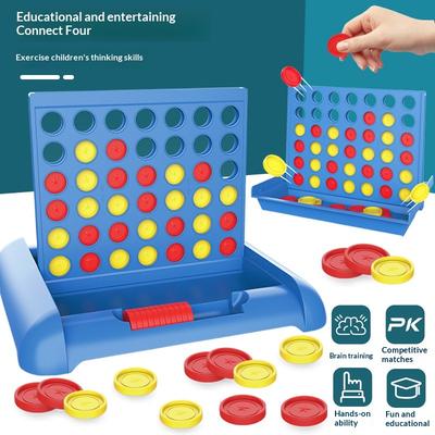 Boys and Girls Fun Three-dimensional Four Piece Chess Toy Vertical Version Five Piece Connected Chess Logical Thinking Interacti