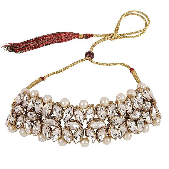 Latest Choker Design Antique Kundan Traditional Necklace Jewellery Set for Women