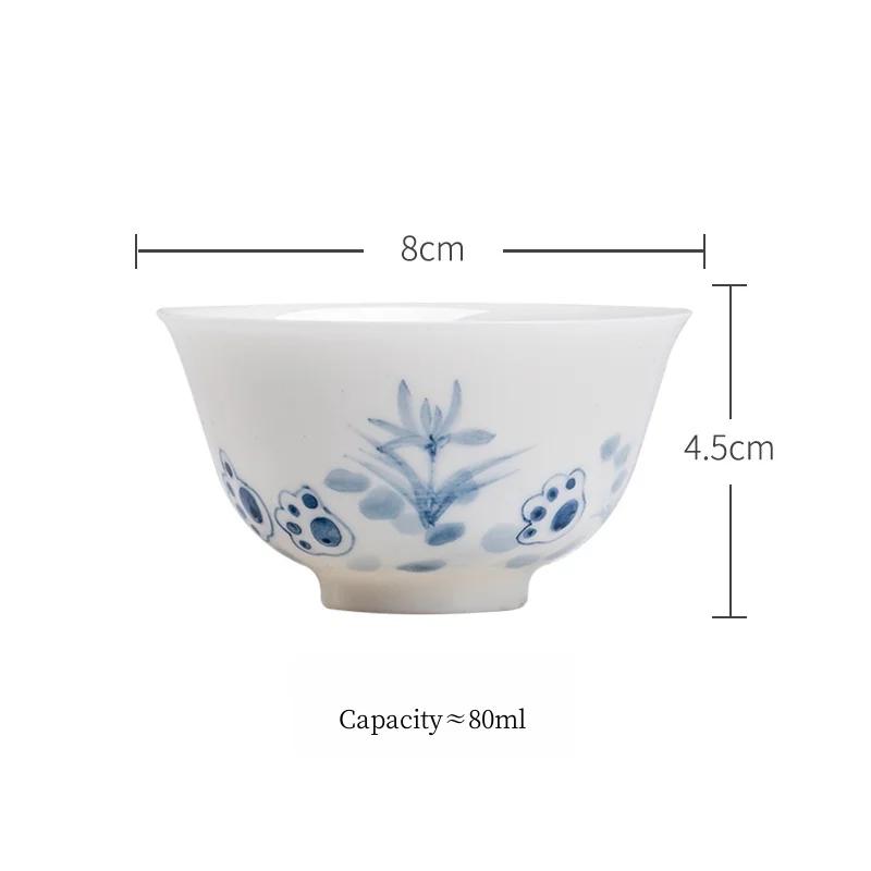 

White Porcelain Kitten Personal Tea Cup for Drinking Small Animal Ceramic Three Talent Bowl Chinese Style Tea Cup Kung Fu Teaset 200ml