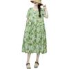 New Mori Female Pastoral Summer New Literary Large Size Fat MM Fattened Plus Printed Short-sleeved Dress