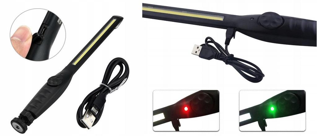 Large FLASHLIGHT INSPECTION LAMP WORKSHOP RECHARGEABLE USB MAGNET