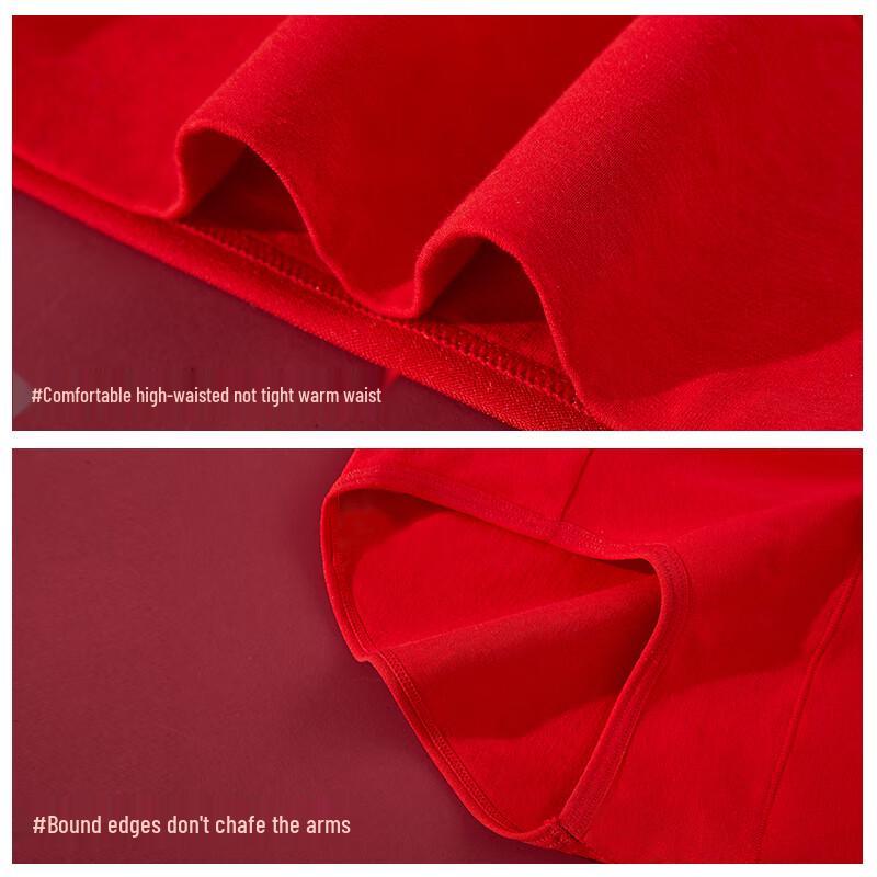 LangSha Women's Auspicious Red Mid-High Waist Briefs