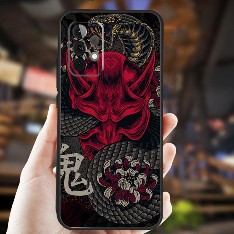 Samurai Oni Mask Case For Samsung Galaxy A26 A54 A14 A36 A16 A33 A56 A15 A55 A53 A35 A22 A32 A52 A34 A05 A06