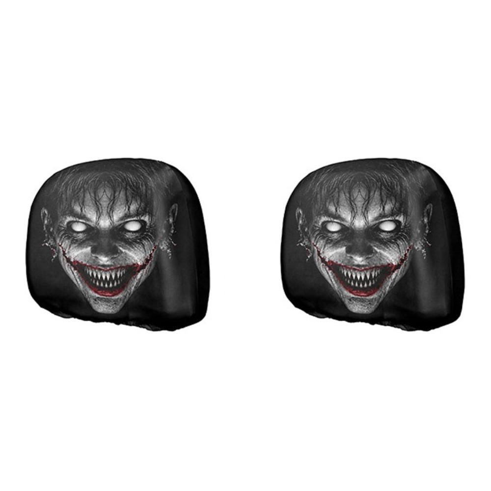 2 Pcs Ghost Headrest Covers Halloween Accessories Car Seat Headcover Car Headrest Covers Halloween