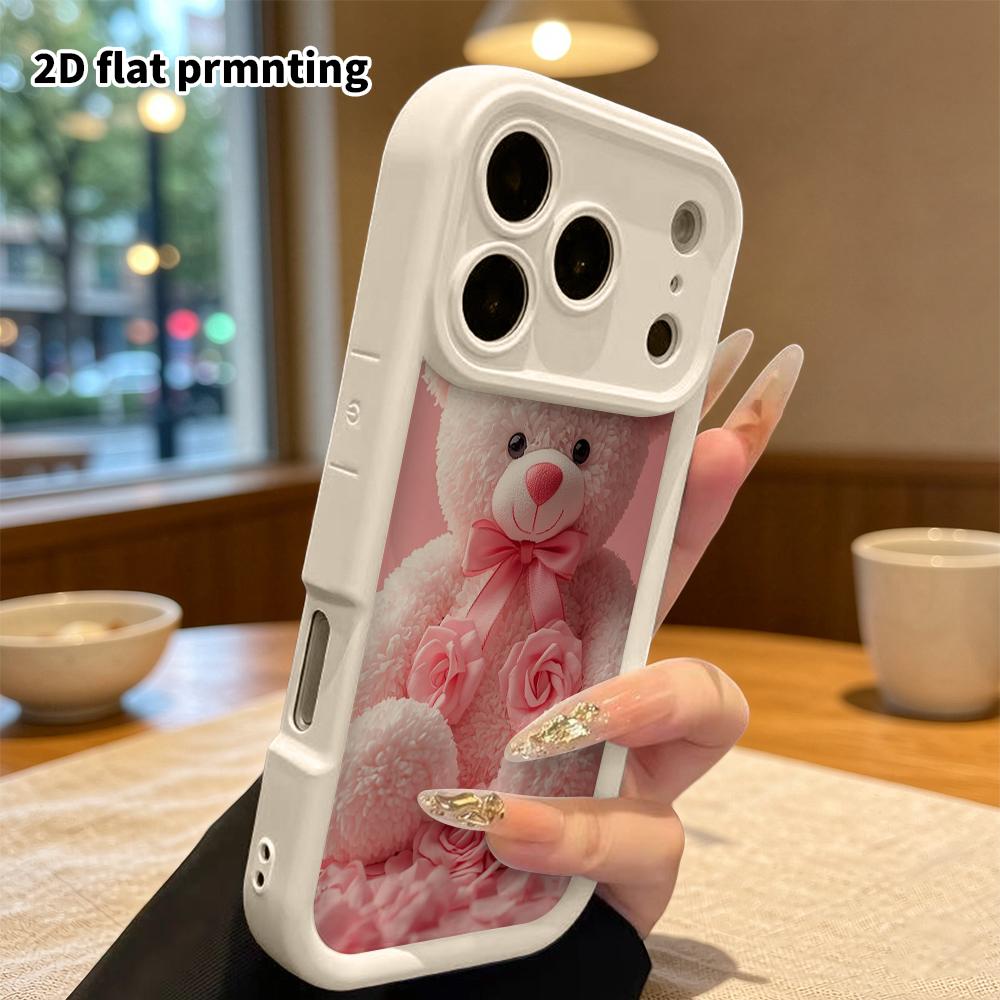 Phone Case: 2D Flat Design Suitable for iPhone 18 17 16 15 14 13 Pro Stepped Protective Case, Rose Decoration, Christmas and Halloween Gift