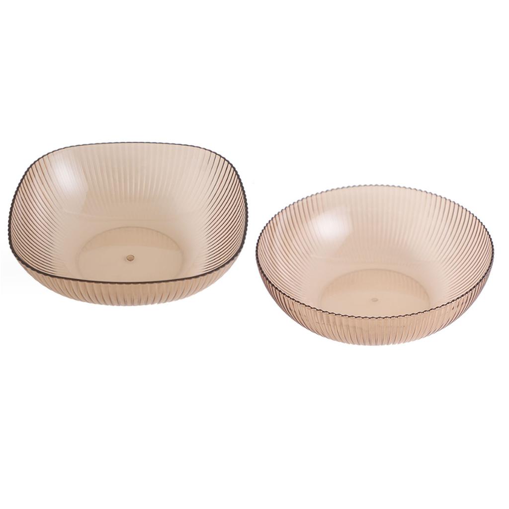 Crystal Fruit Tray Plastic Transparent Impact Resistant Delicate Fruit Plate for Snacks Round