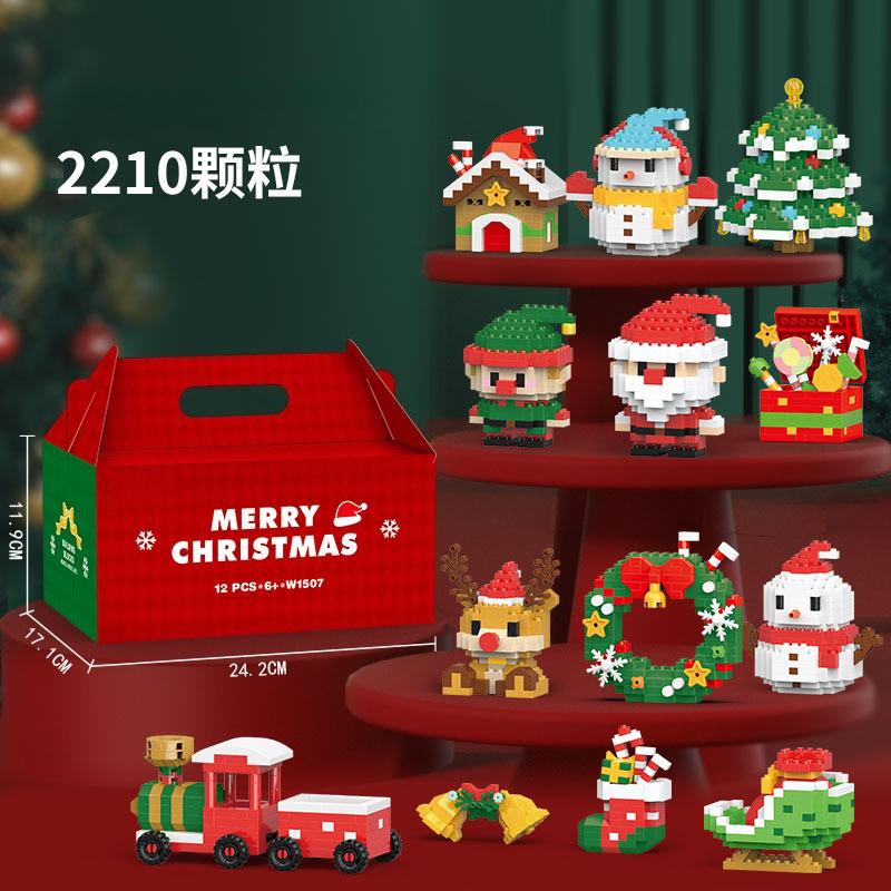 Diy Christmas Building Block Snowman Elk Santa Claus Model Micro Brick Building Block Xmas Tree Decoration Children Toy Gift