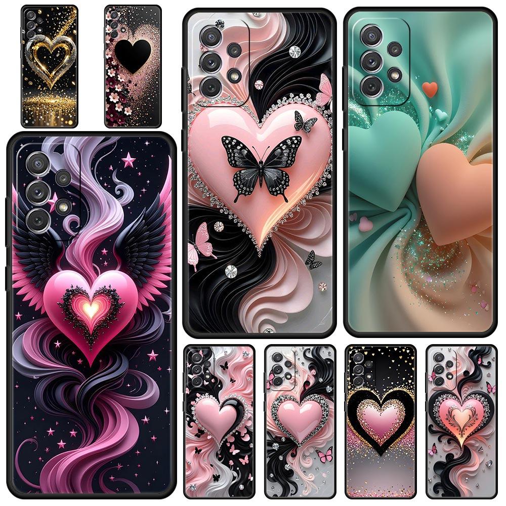 Coque de téléphone imprimée Cœur d'amour coloré pour Samsung Galaxy A55 A35 A15 A14 A13 A25 A54 A51 A71 A72 A73 A32 A52 A41 Coque souple en TPU
