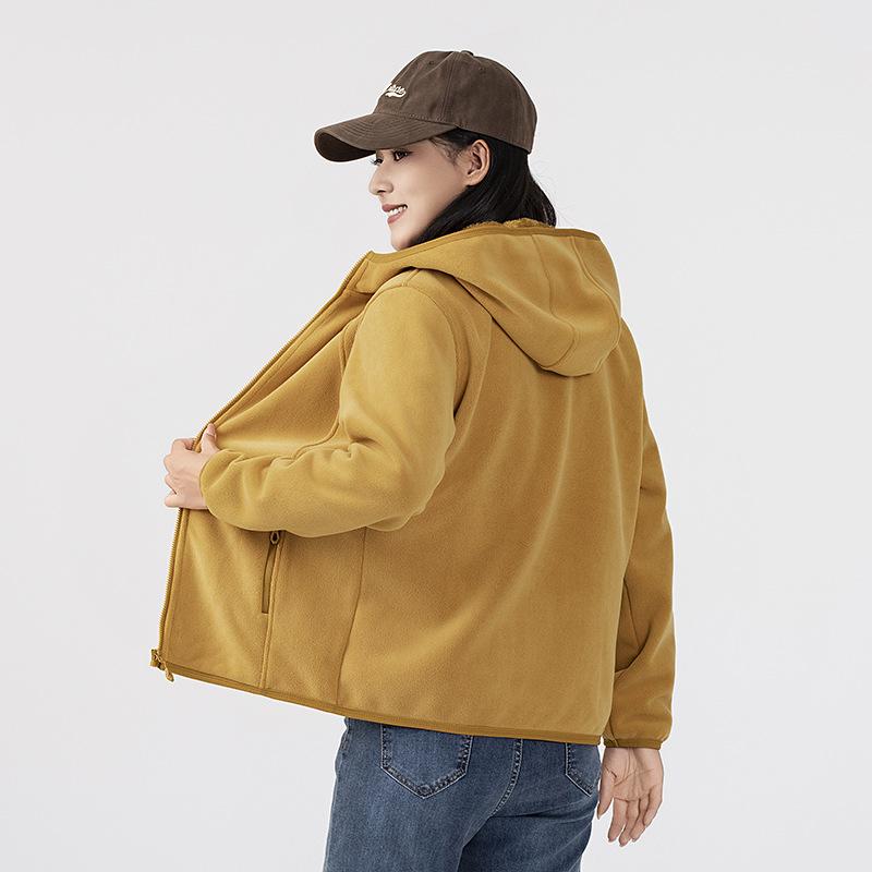Thickened Austrian fleece fleece fleece jacket, new outdoor autumn and winter cold-proof, comfortable and warm hooded fleece liner jacket