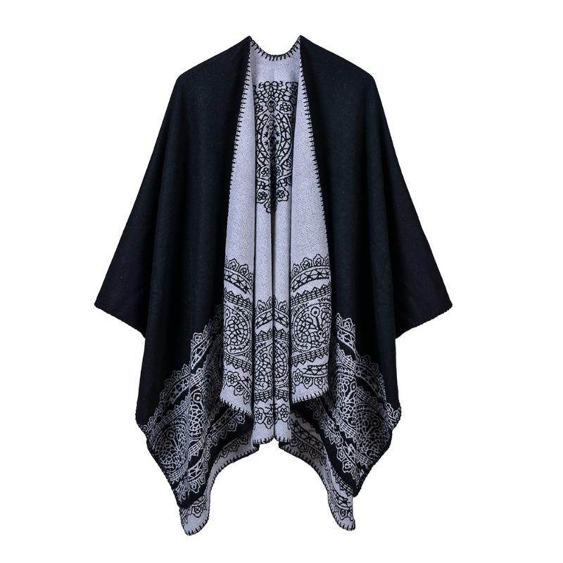 Autumn and winter new classic imitation cashmere scarf women's shawl dual-purpose shawl cape