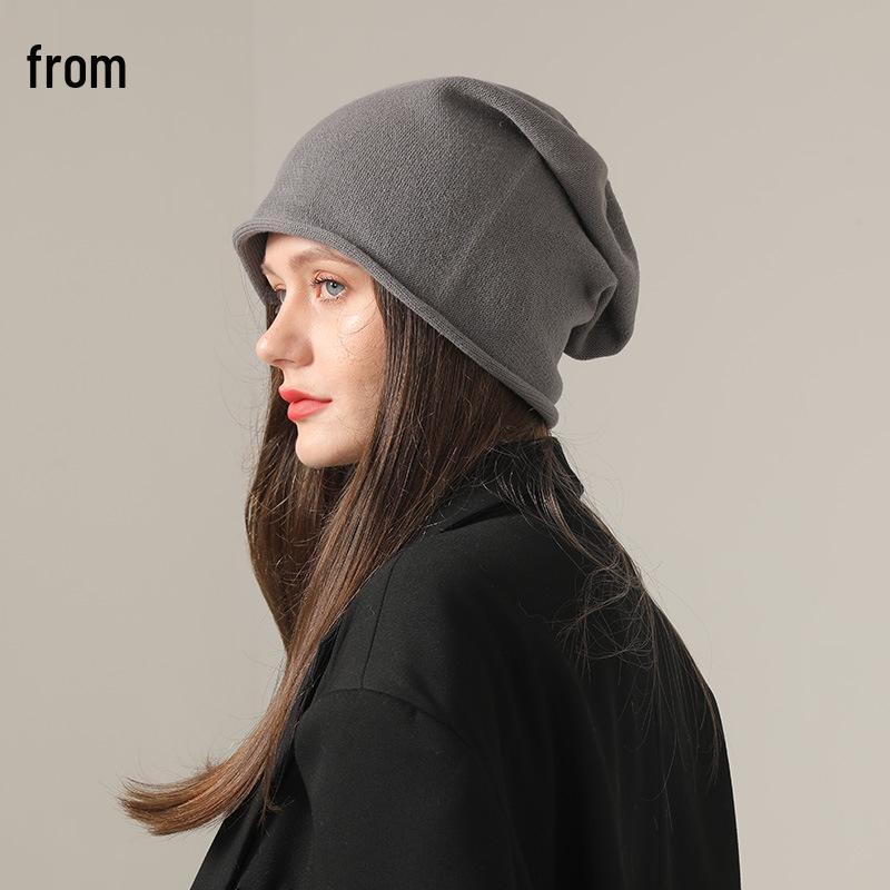 Korean Style Trendy Slouchy Beanie for Women and Men - Thin, Knitted, Youthful Fashion with Applique Design.