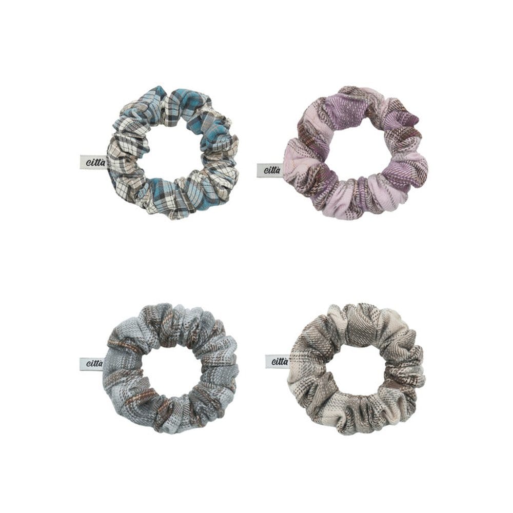 

Мини-скранч для волос с винтажным клетчатым принтом_Cta933(4 цвета) Beige