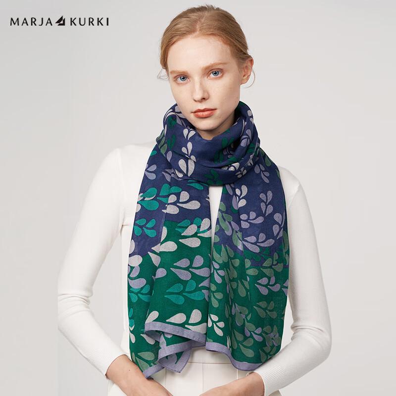 MARJA KURKI Women s Printed Wool Cashmere Blend Scarf & Shawl