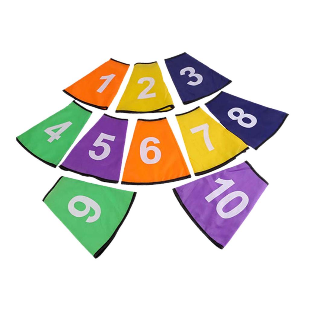 Number Soccer Cone Collars Bright Color Agility Sleeves for Football Basketball Classroom Training