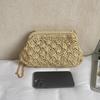 Yogodlns Women Straw Shoulder Bag Chain Strap Woven Crossbody Bags Large Capacity Cloud Clutch Purse Stylish Solid Color Beach Handbags