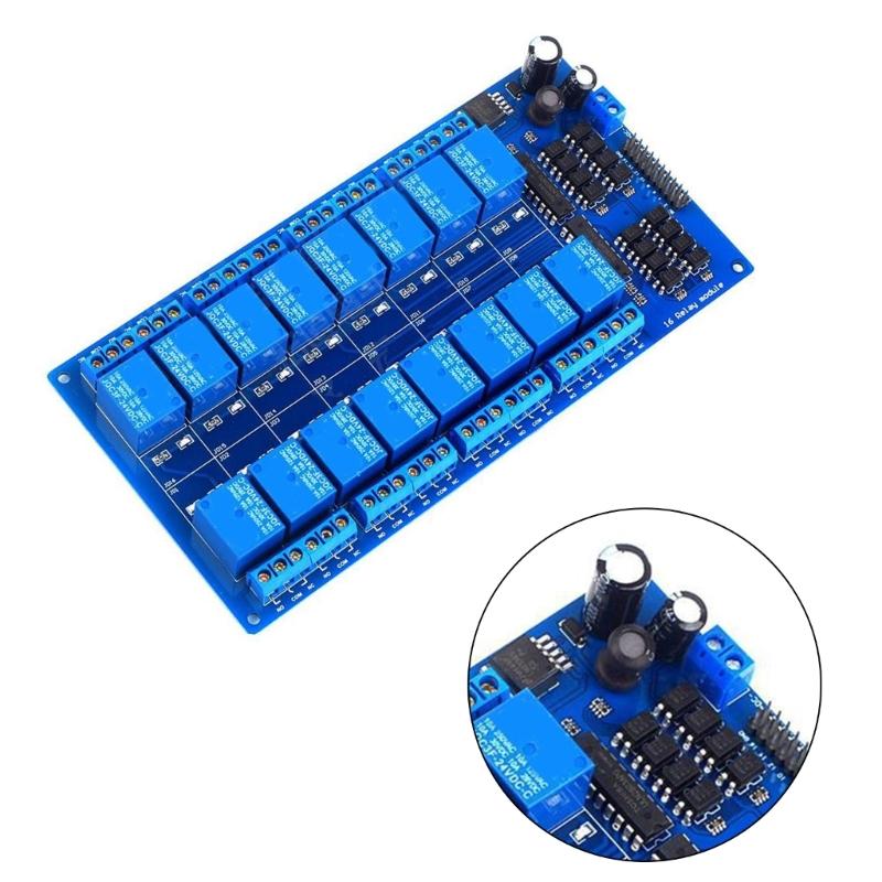 Relays Module Board 16 Channel 24V  Power Supply with Optocoupler Isolation for MCU and PLC