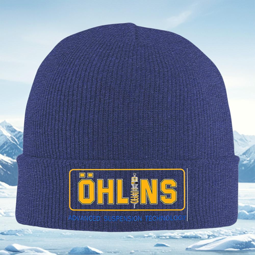 

ÖHLINS logo advanced suspension technology Men Women Unisex Knitted Hat Beanie Pullover Cap Winter Thermal Warm Christmas Outdoo