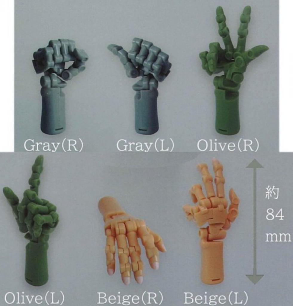 Toys Cabin Scale Movable Wrist Olive Hand X Complete Set of 6 Gachapon Capsule Toys 1/3