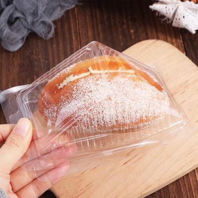 100 Pcs Triangle Disposable Sandwich Packaging Box Transparent Plastic Sandwich Holder Integrated Lid Design
