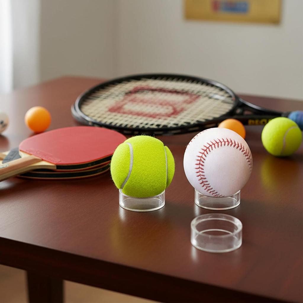 15 PCS Clear Baseball Stand, Ring Ball Acrylic Sphere Stand, Baseball Display Stands for Golf Ball, Tennis, Softball, Baseballs Stands (1.2inch,