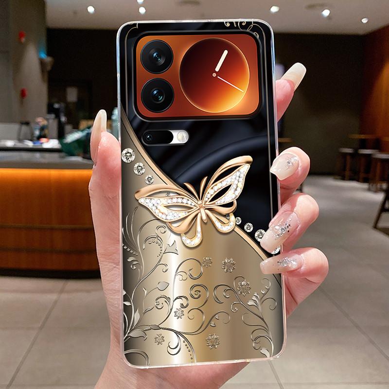 Casing For Xiaomi 17 Pro Max Mi 17 Pro Mi17 17Pro Phone Case Luxury Fashion Butterfly Flower Clear Soft TPU Silicone Back Cover