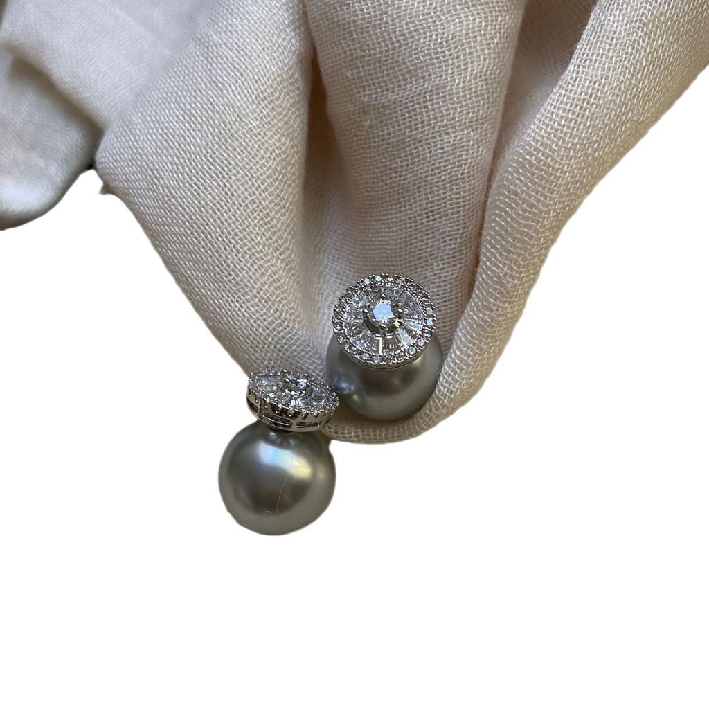 Personality Saturn Big Pearl Earrings Fashion Ins High Sense Front and Rear Earrings Personality Temperament Niche Design Women