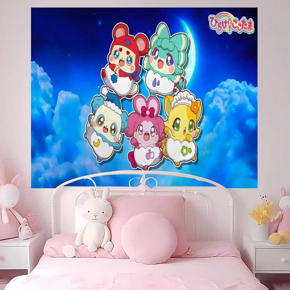 Cocotama Anime Cartoon Tapestry Art Science Fiction Room Home Decor Wall Hanging Home Decor