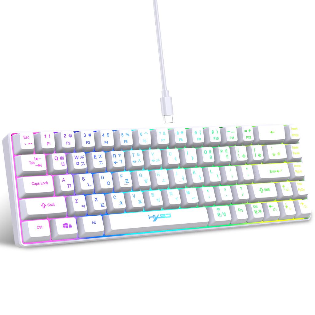 Xiaomi 68 Keys Gaming Keyboard USB Wired Portable 20 RGB Backlight Spanish Korean Russian Keyboard for Windows Laptops Computer