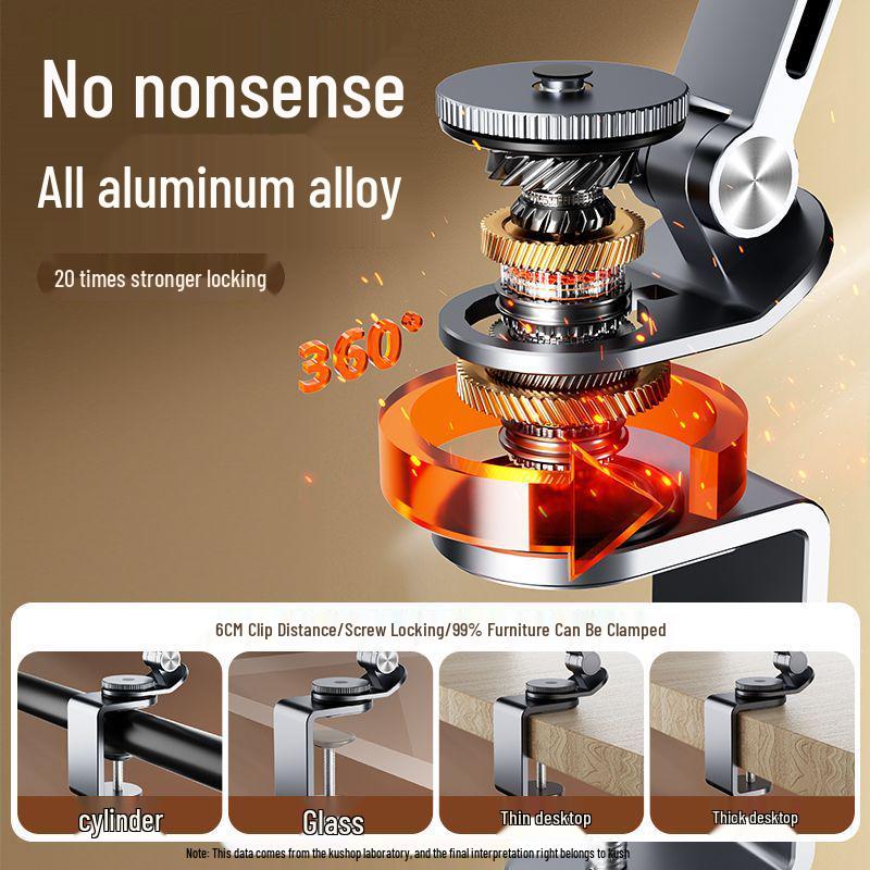 Aluminum Alloy Rotatable Tablet Stand with Mechanical Arm - Universal Desktop Support