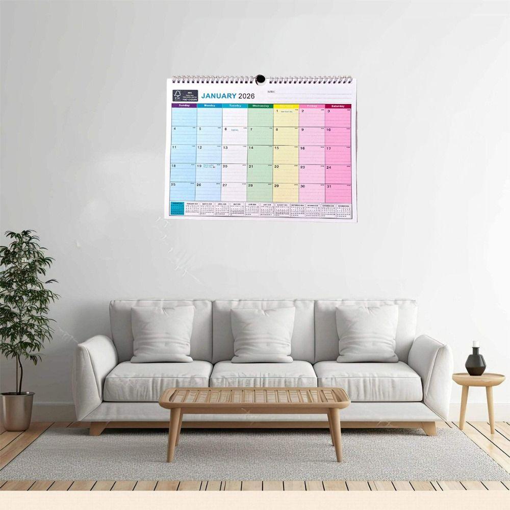 Holidays Marked Wall Calendar Thick Paper Hanging Calendar Colorful English Calendar Home