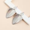 Boucles d'oreilles pendantes exagérées couleur argent texture métallique feuille pour femmes Hip-hop Punk Fête Bijoux Cadeaux