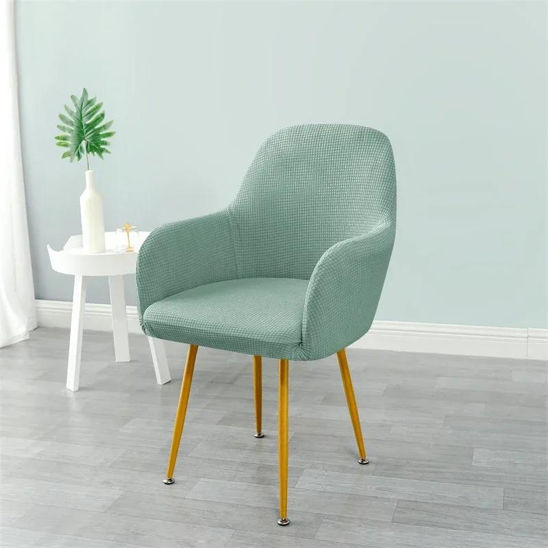 1 Peça Capa para Poltrona Alta em Lã Polar Repelente à Água Elástica Capa Slipcover para Assento de Poltrona de Jantar Cor Sólida Protetor de Cadeira em Spandex