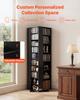 Media Storage Cabinet, CD Rack Tower, 34 Compartments Rotating Media Tower Rack for CDs, DVDs, Books and Game Discs, DVD Stand for Living Room, Home